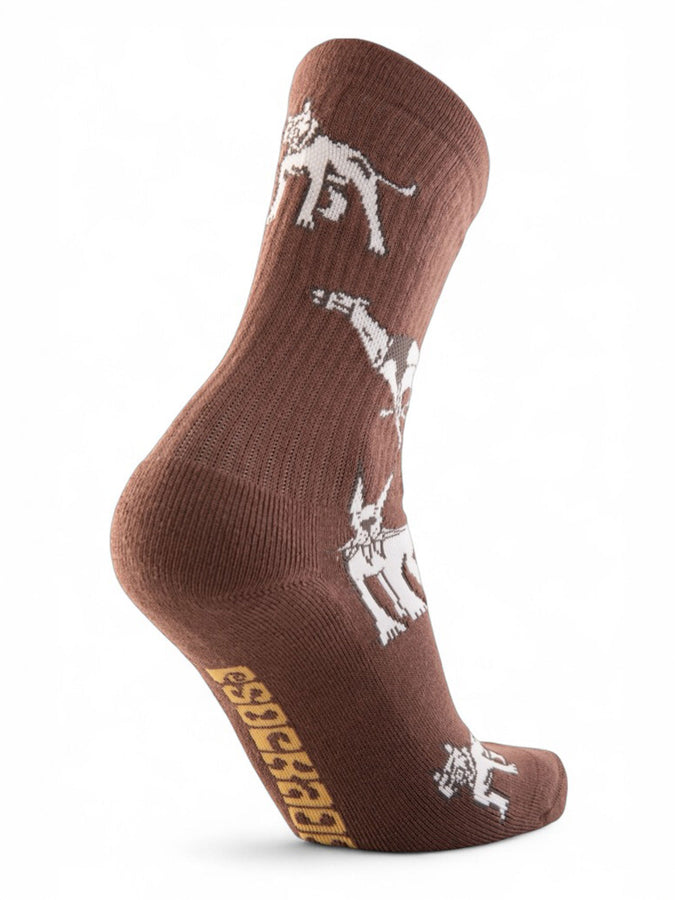 Psockadelic Dog World Socks | BROWN