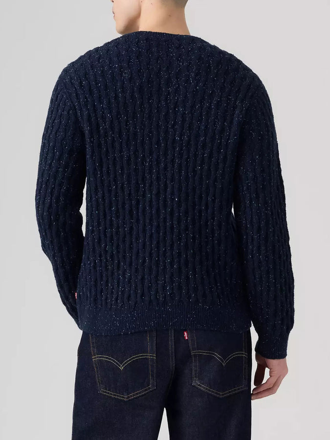 Levis Presidio Cable Neps Blazer Navy Crewneck Sweatshirt Fall 2026 | NAVY BLAZER (0020)