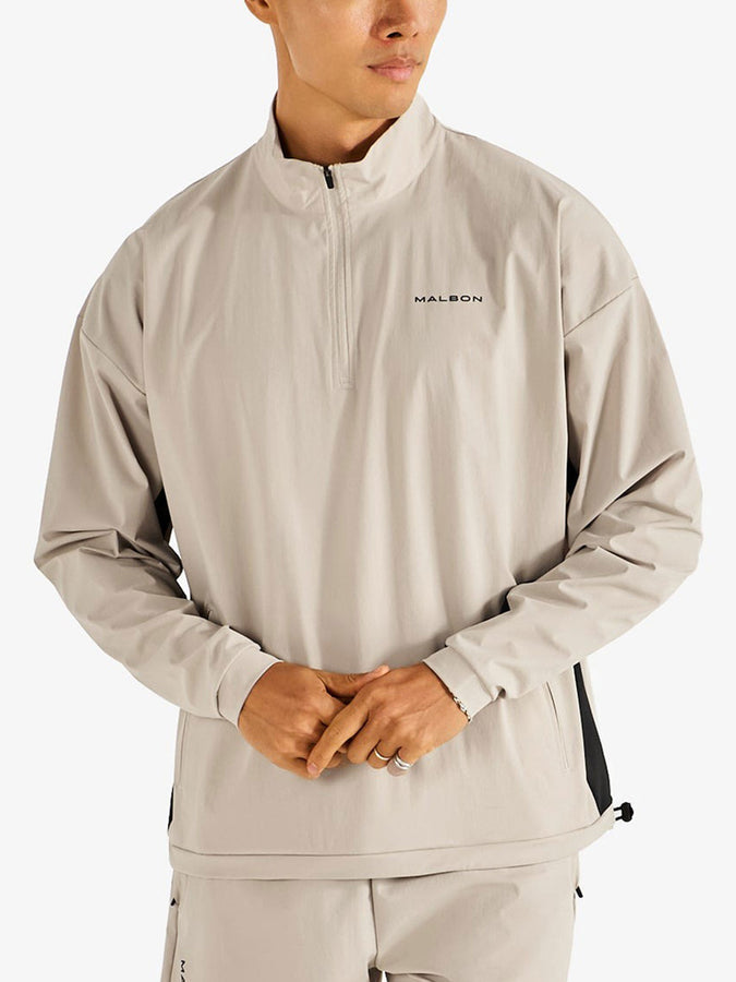 Malbon Performance 1/4 Zip Shell Pullover Jacket Fall 2026 | TAN