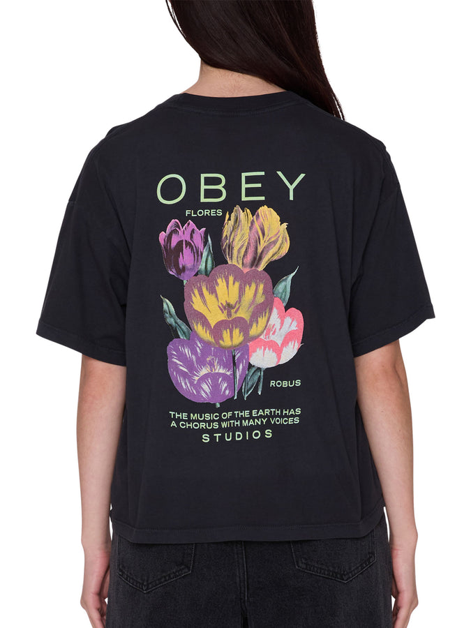 Obey Flores T-Shirt Fall 2026 | DIGITAL BLACK (DIB)