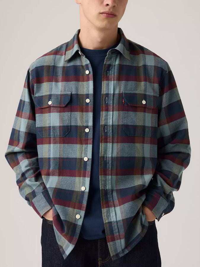 Levis Classic Worker Medina Plaid Long Sleeve Buttondown Shirt Fall 2026 | NIGHTFALL NAVY (0448)