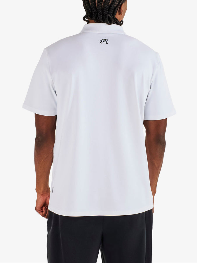 Malbon Block Placket Short Sleeve Polo Fall 2026 | WHITE