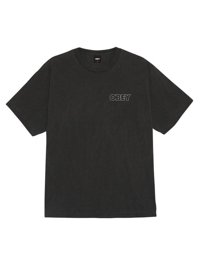 Obey Bold Outline Box T-Shirt Fall 2026 | PIGMENT DUSTY BLACK (DBA)