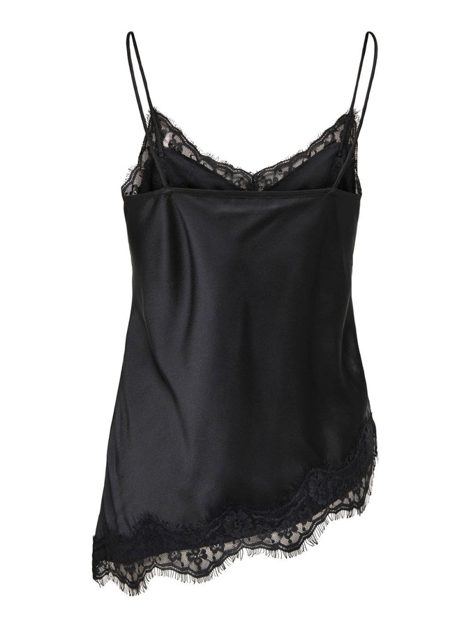 Jdy Fifi Asym Lace Tank Top Fall 2026 | BLACK