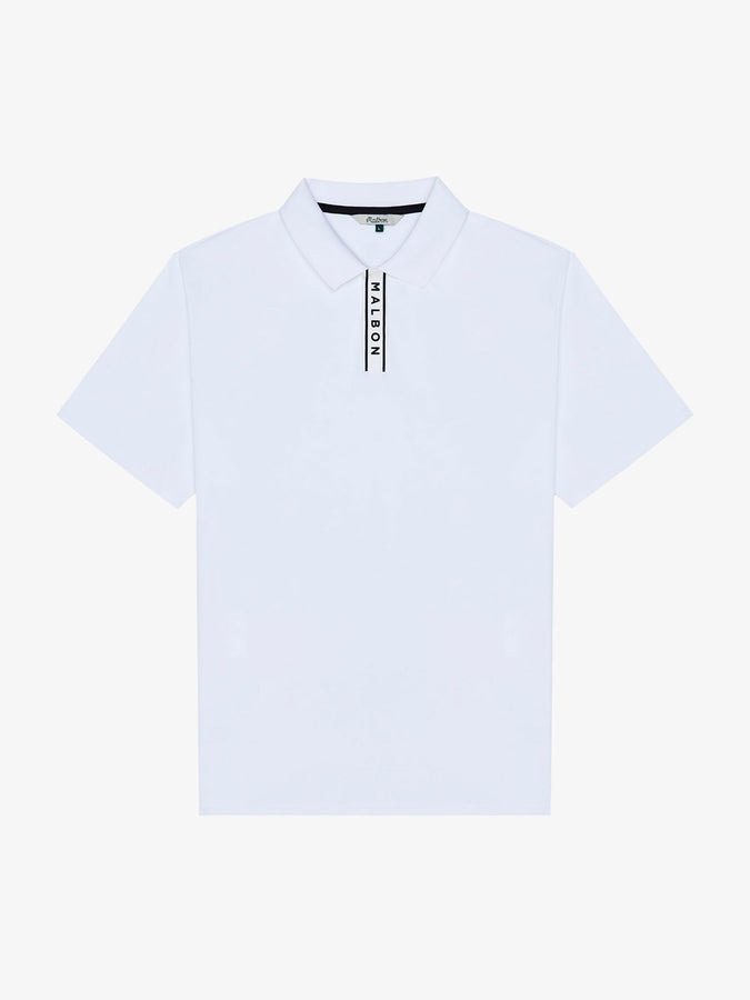 Malbon Block Placket Short Sleeve Polo Fall 2026 | WHITE