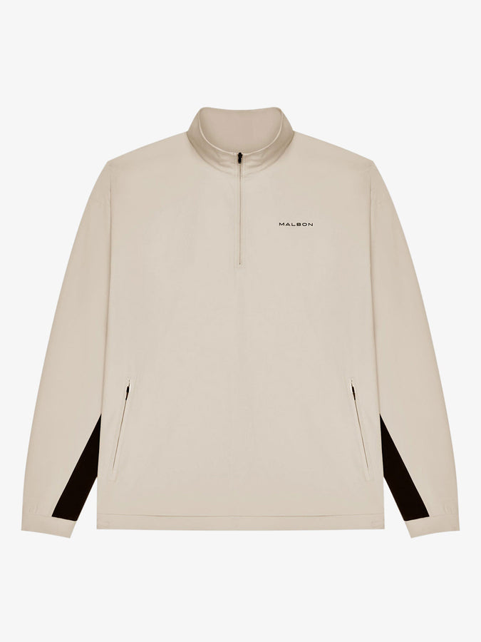 Malbon Performance 1/4 Zip Shell Pullover Jacket Fall 2026 | TAN