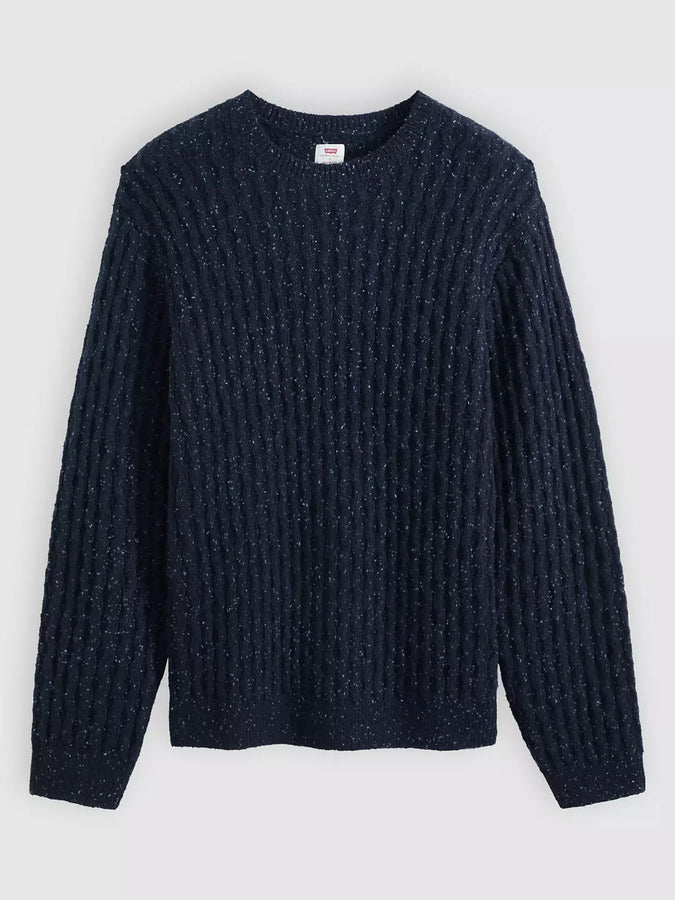Levis Presidio Cable Neps Blazer Navy Crewneck Sweatshirt Fall 2026 | NAVY BLAZER (0020)