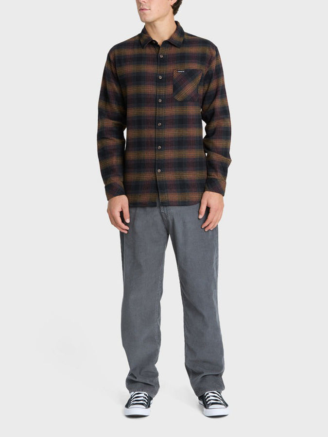 Quiksilver Breakwater Check Flannel Long Sleeve Buttondown Shirt Fall 2026 | ANTHRACITE (ANH)