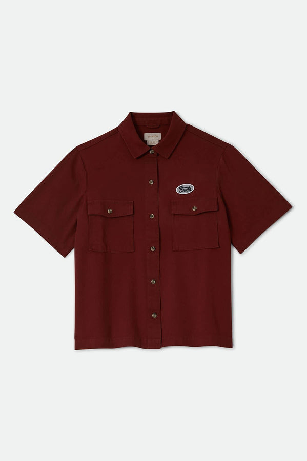 Brixton Mechanics Short Sleeve Buttondown Shirt Fall 2026 | DARK BRICK