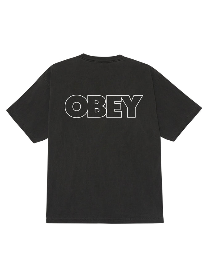Obey Bold Outline Box T-Shirt Fall 2026 | PIGMENT DUSTY BLACK (DBA)