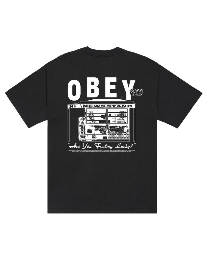 Obey Newstand T-Shirt Fall 2026 | VINTAGE BLACK (VBL)