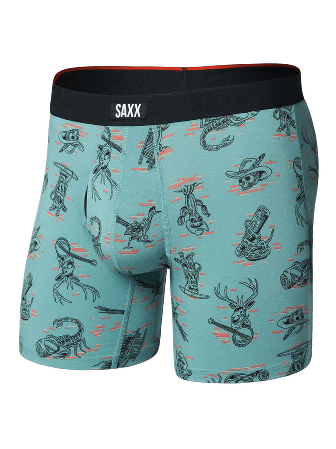 Saxx Vibe Xtra Soft Comfort Western Weird-Washed Teal Boxer | WESTERN WEIRD WSHD TEAL (WWW)