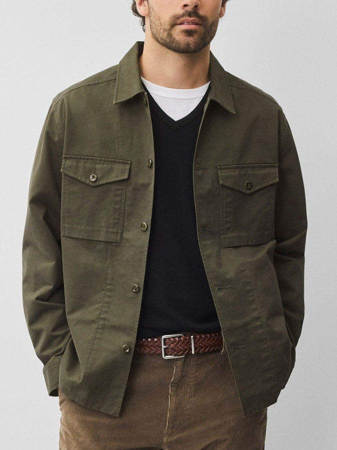 Reigning Champ Cotton Chino Keeper Standard Overshirt Fall 2026 | DARK OLIVE