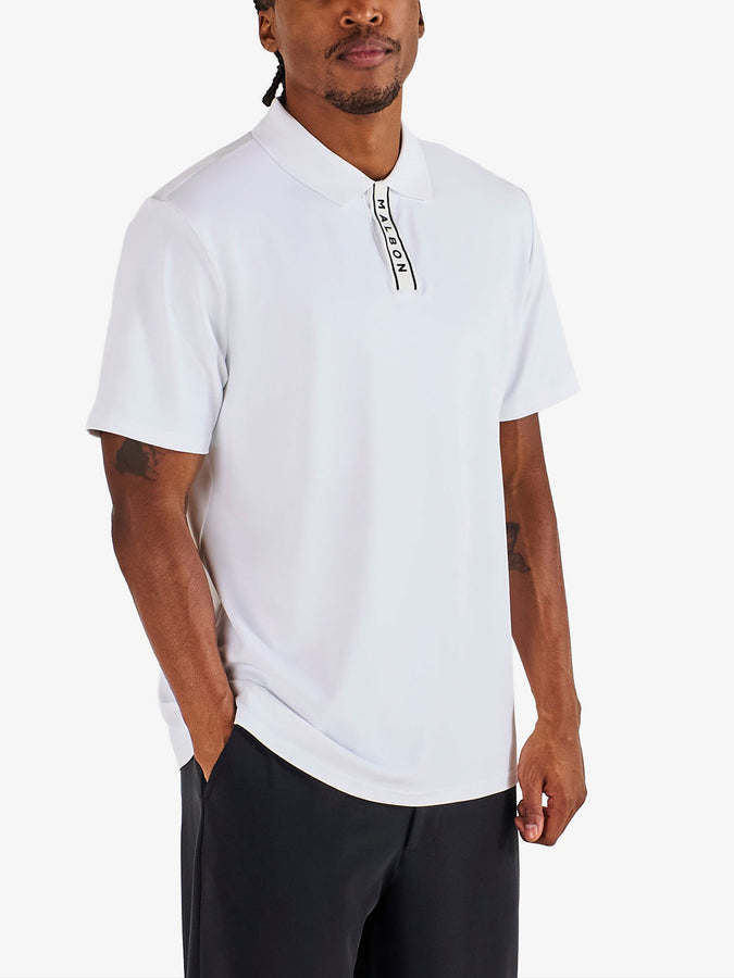 Malbon Block Placket Short Sleeve Polo Fall 2026 | WHITE