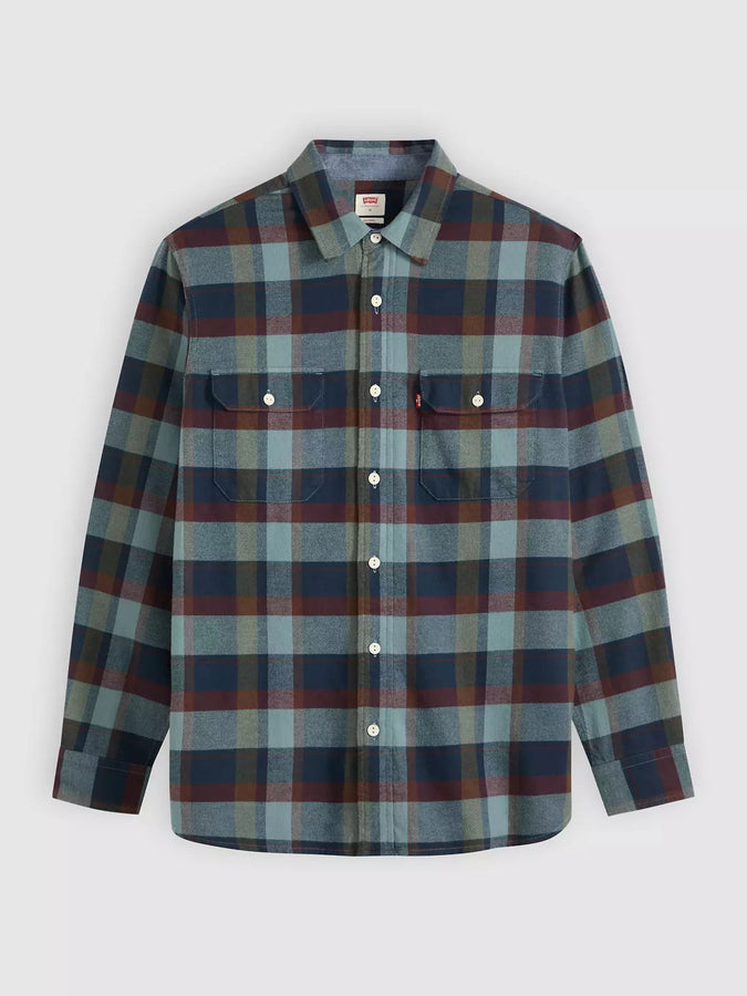 Levis Classic Worker Medina Plaid Long Sleeve Buttondown Shirt Fall 2026 | NIGHTFALL NAVY (0448)