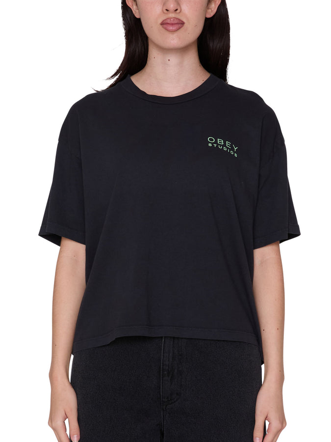 Obey Flores T-Shirt Fall 2026 | DIGITAL BLACK (DIB)