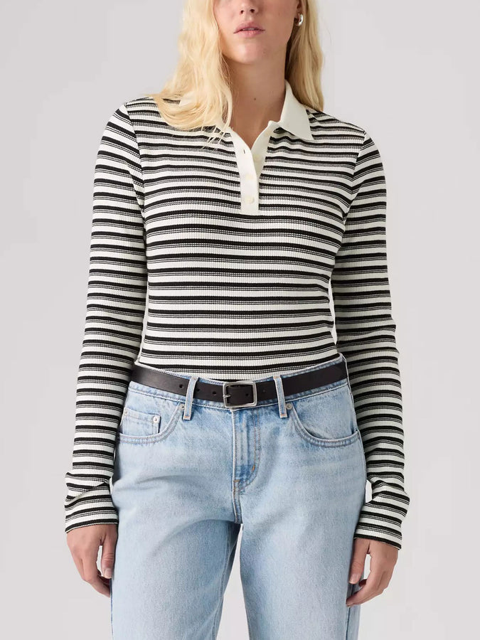 Levis Rory Gigi Stripe Anthracite Night Long Sleeve Polo Fall 2026 | ANTHRACITE NIGHT (0002)