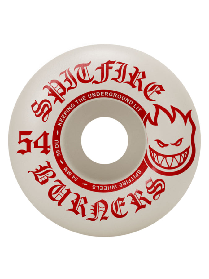 Spitfire Burners Skateboard Wheels | WHITE/RED