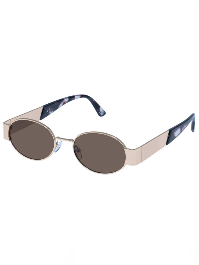 Aire Mars Satin Gold Charcoal/Brown Mono Sunglasses | SATIN GOLD CHARCOAL/BROWN MONO