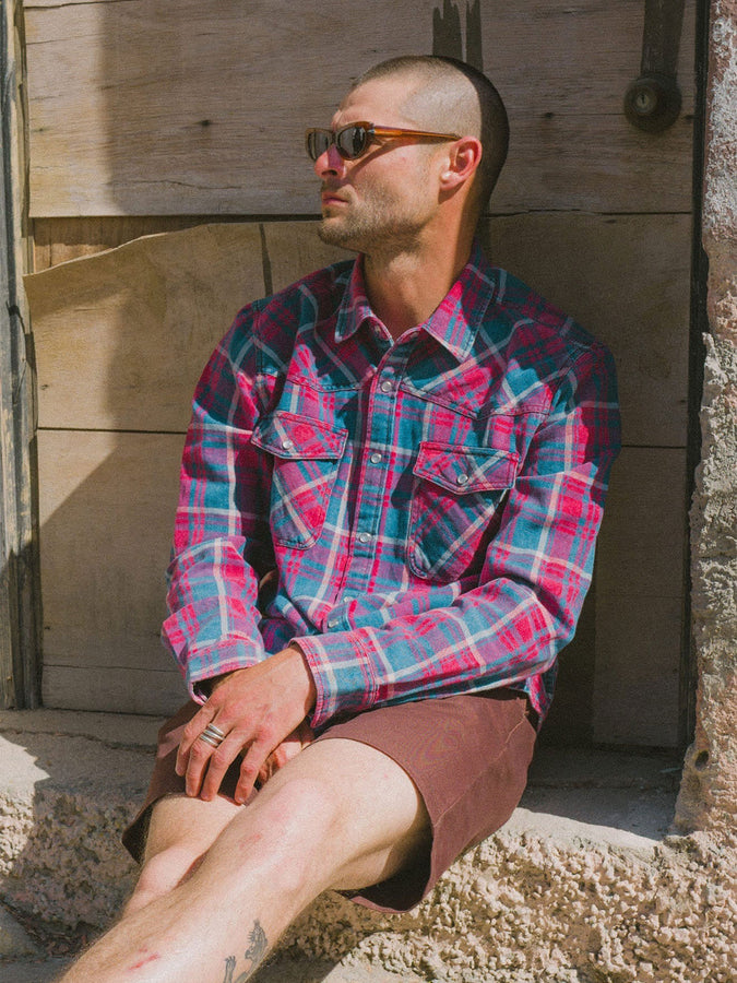 Brixton Waylon Lightweight Long Sleeve Buttondown Shirt Spring 2026 | DENIM PLAID