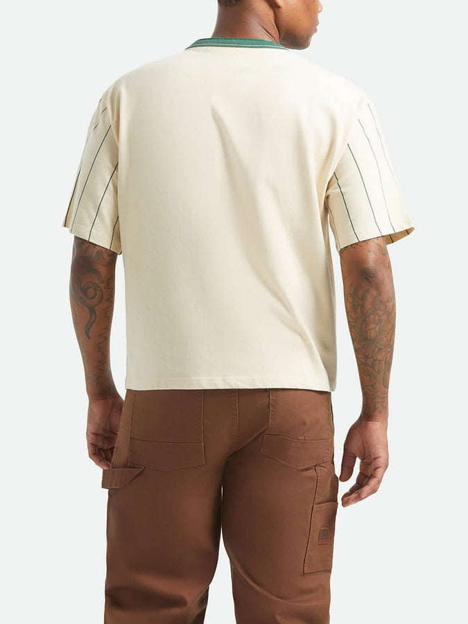 Brixton Boxy Baseball 1/2 Sleeve T-Shirt Spring 2026 | WHITECAP/PRIMAL GREEN