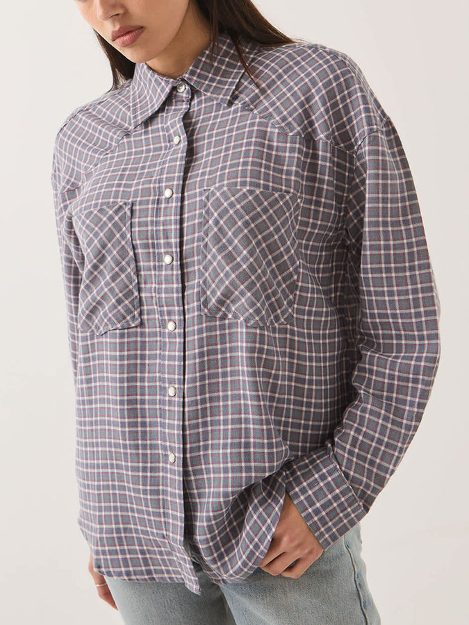 Brixton Wayne Long Sleeve Buttondown Shirt Fall 2026 | SOFT NAVY PLAID