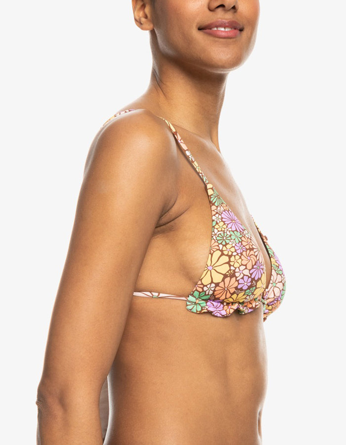 Roxy All About Sol Mini Tiki Triangle Bikini Top Spring 2024 | ROOT BEER ABT SOL (CQR7)