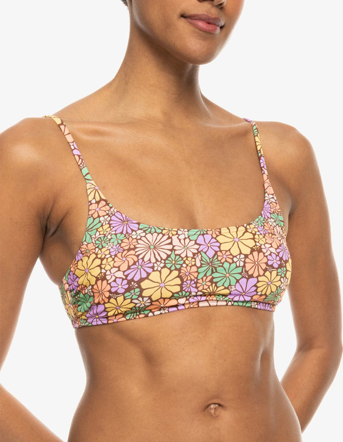 Roxy All About Sol Bralette Bikini Top Spring 2024 | ROOT BEER ABT SOL (CQR7)