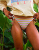 Roxy Wavy Stripe Cheeky Tie Side Bikini Bottom Spring 2024