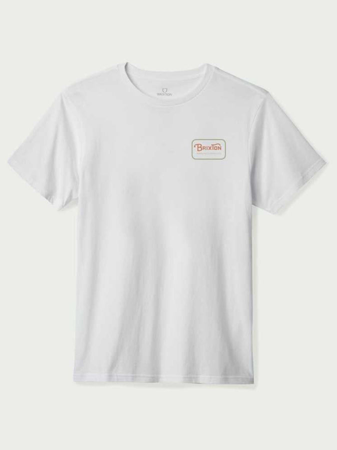Brixton Grade Short Sleeve T-Shirt Summer 2024 | WHITE / RED CLAY / SAND