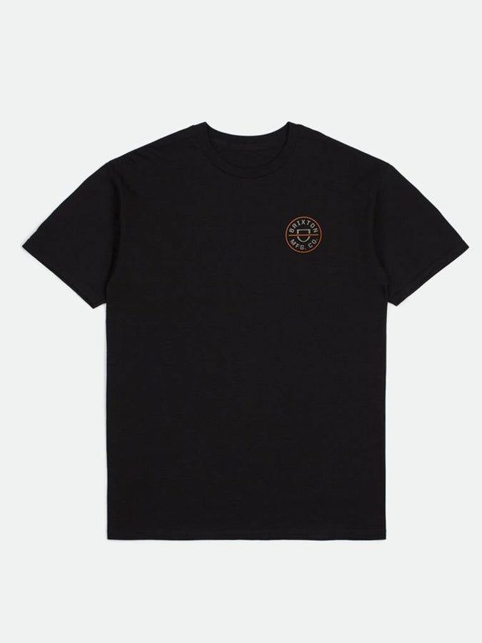 Brixton Crest II T-Shirt Spring 2024 | BLACK/PERSIMMON ORG/SAND