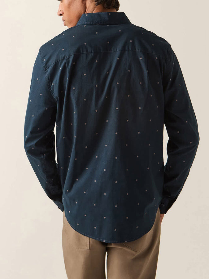 Brixton Charter Print Long Sleeve Buttondown Shirt Holiday 2026 | WASHED NAVY GEO