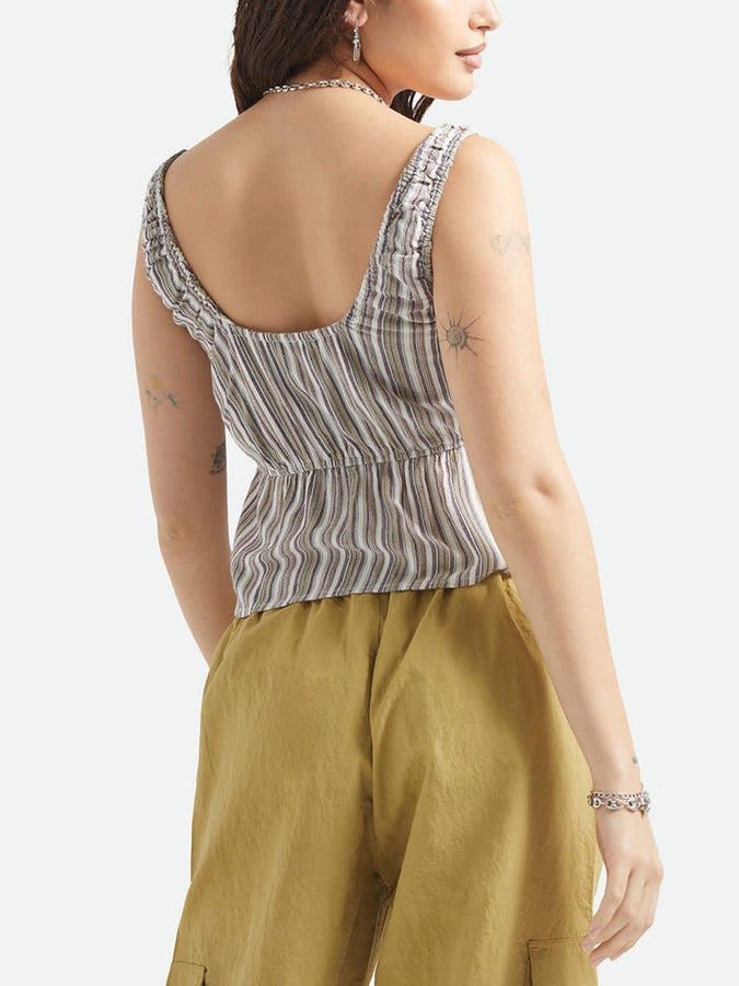 Brixton The Abigail Tie Tank Top Spring 2026 | WORN IN ROBUST RED STRIPE