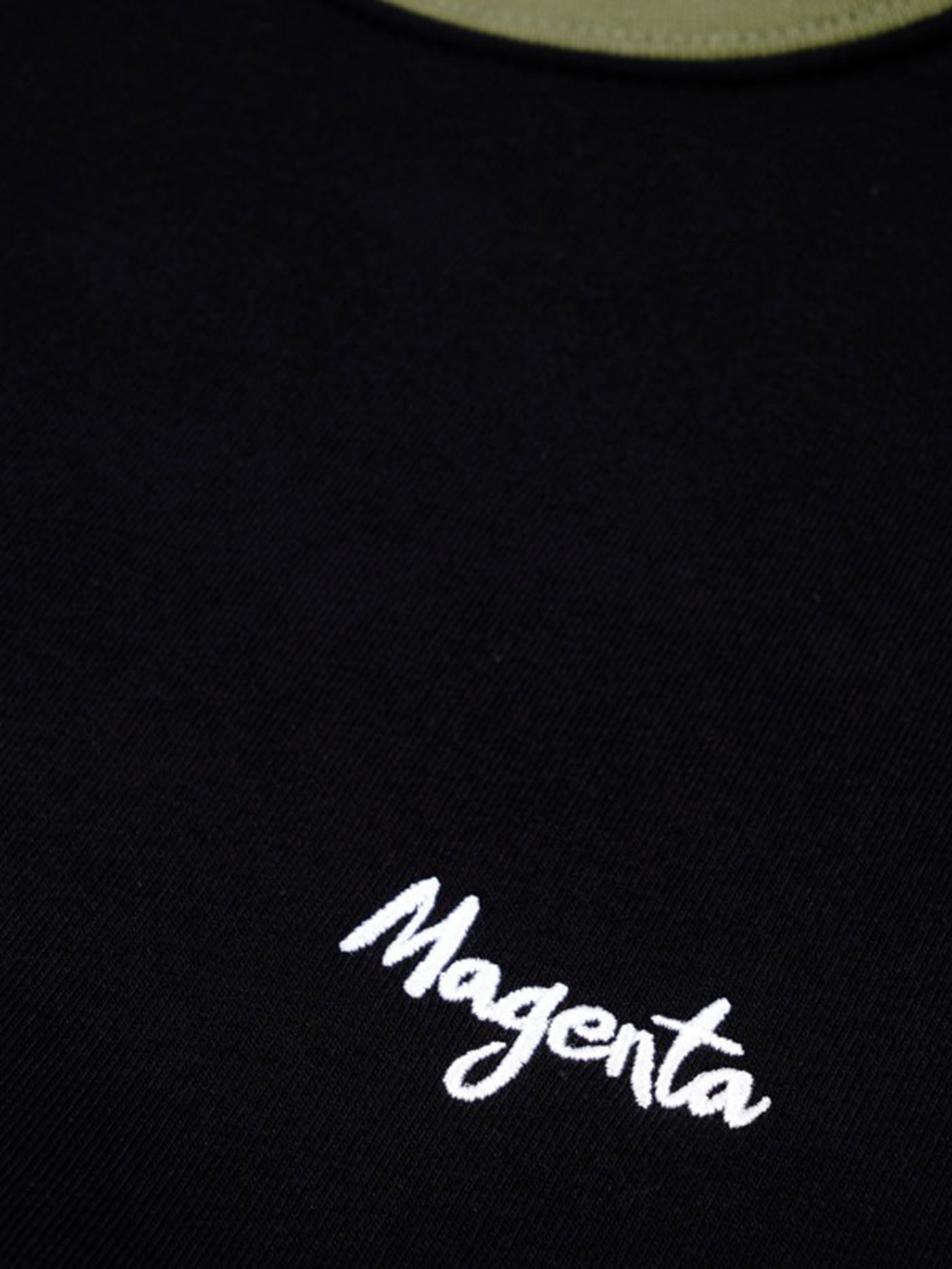 Magenta Script Collar Crewneck Sweatshirt Spring 2024