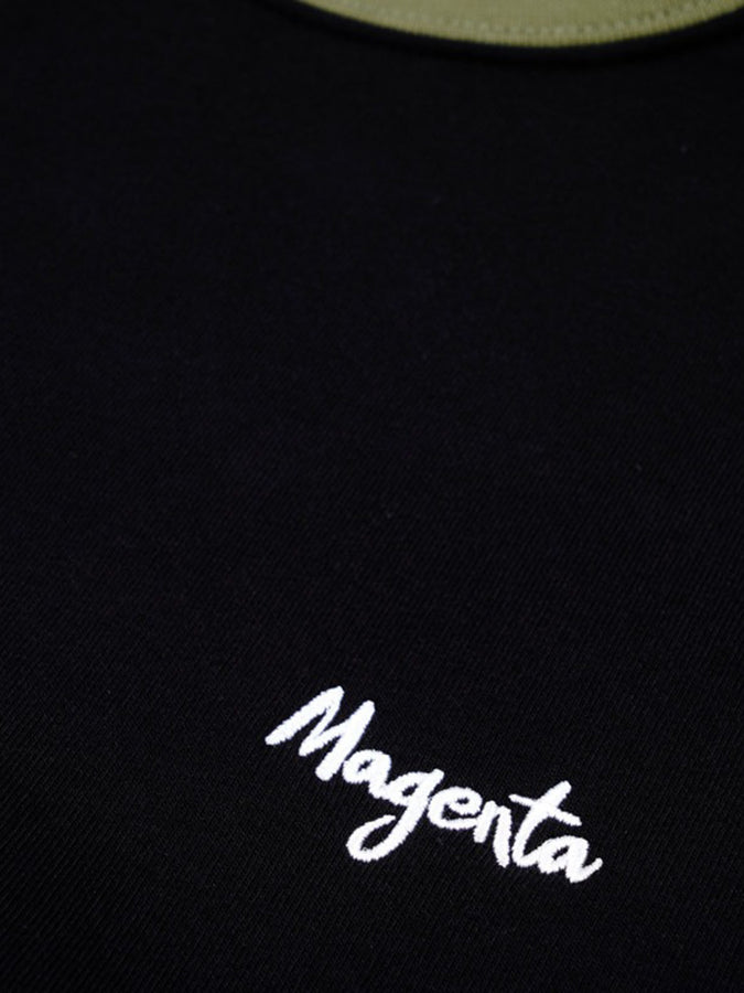 Magenta Script Collar Crewneck Sweatshirt Spring 2024 | BLACK