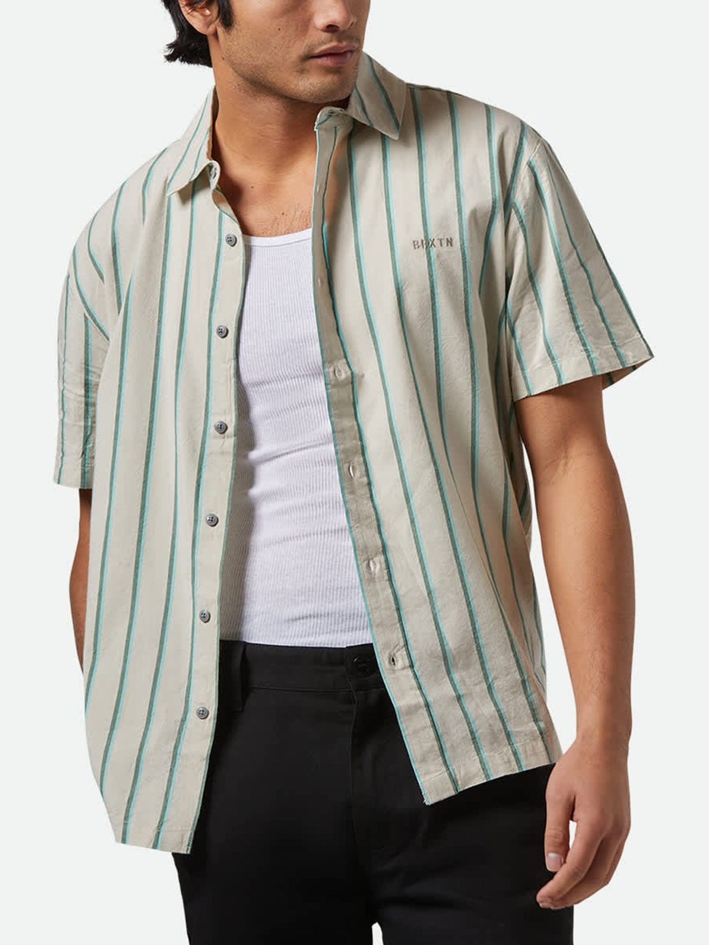 Brixton CRU Stripe Short Sleeves Buttondown Shirt Spring 2025