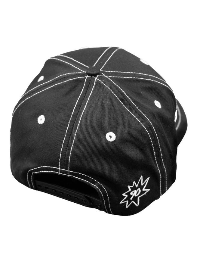 Nineties Ent Gothic Snapback Hat | BLACK/WHITE