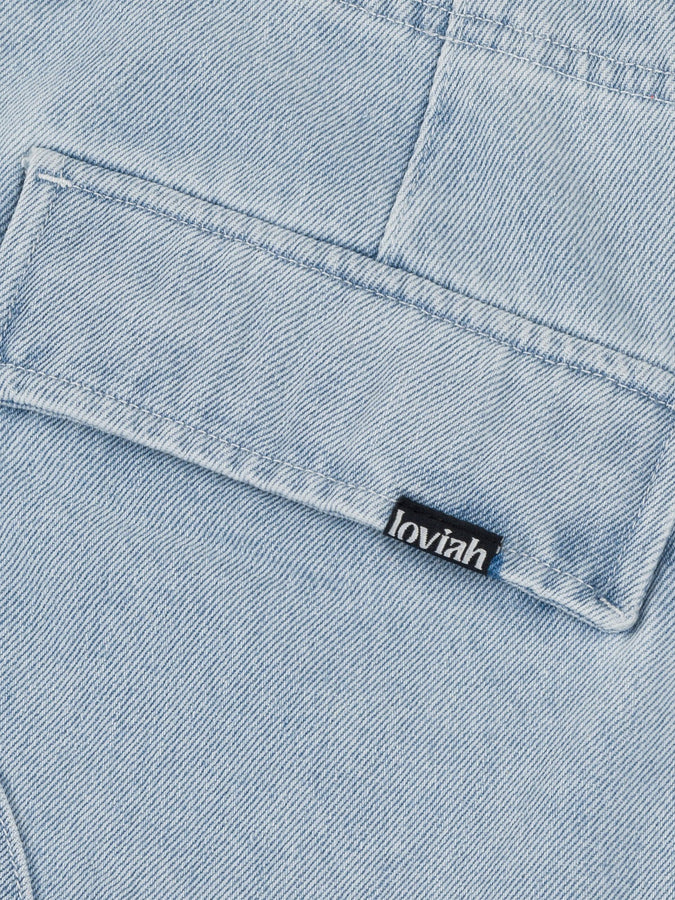 Loviah Heavy Duty Cargo Jeans Spring 2026 | WHITE BLUE WASH