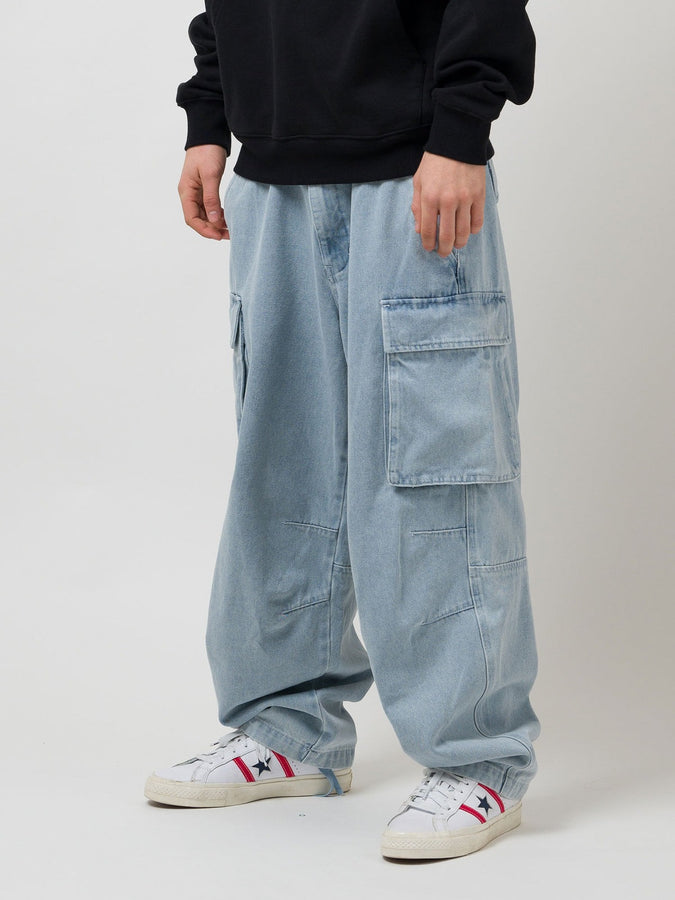 Loviah Heavy Duty Cargo Jeans Spring 2026 | WHITE BLUE WASH