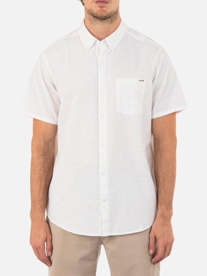Hurley Icon Stretch Short Sleeve Buttondown Shirt Fall 2025 | WHITE (100)
