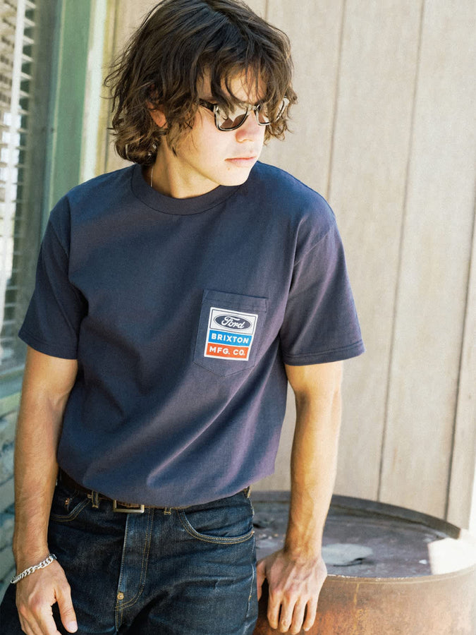 Brixton X Ford Service Dept Pocket T-Shirt Fall 2026 | AMERICAN NAVY