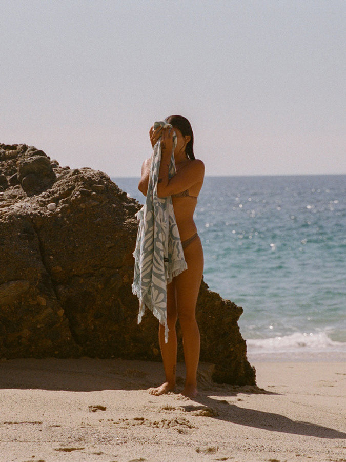 Slowtide Sunny Driftweave Sky Blue Turkish Towel Spring 2026 | SKY BLUE