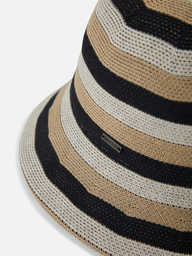 Brixton Lisboa Knit Packable Bucket Hat Spring 2026 | BLACK/SAND/WHITECAP