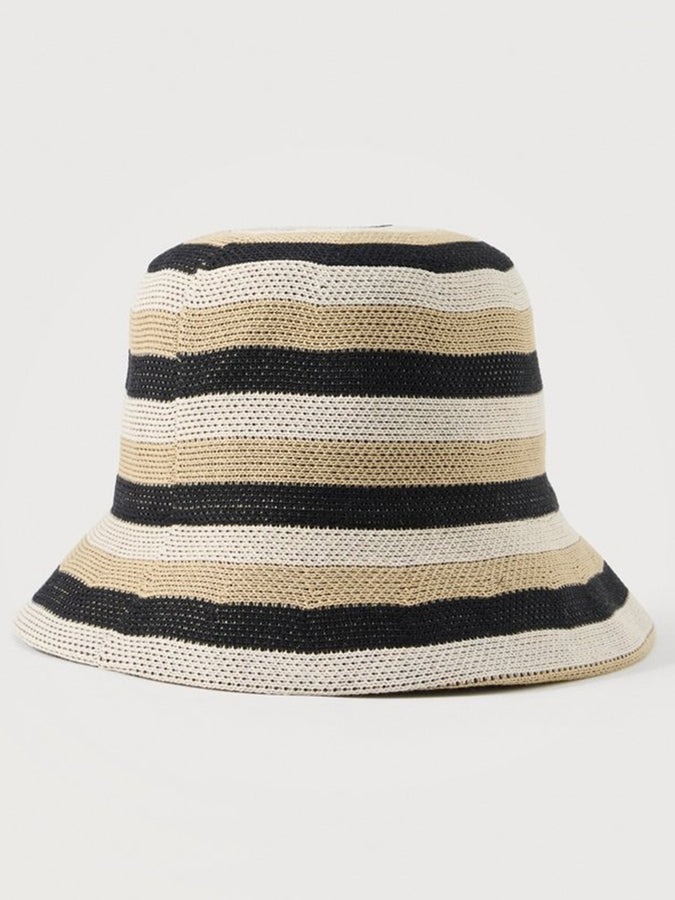 Brixton Lisboa Knit Packable Bucket Hat Spring 2026 | BLACK/SAND/WHITECAP