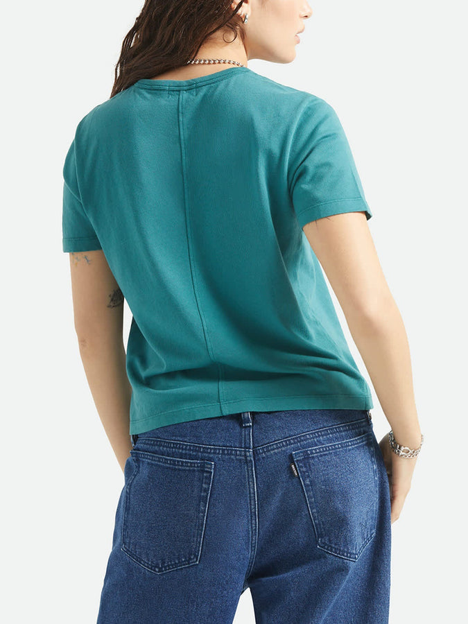 Brixton Carefree Organic Garment Dye Perfect T-Shirt Spring 2026 | WASHED MEDITERRANEAN TEAL