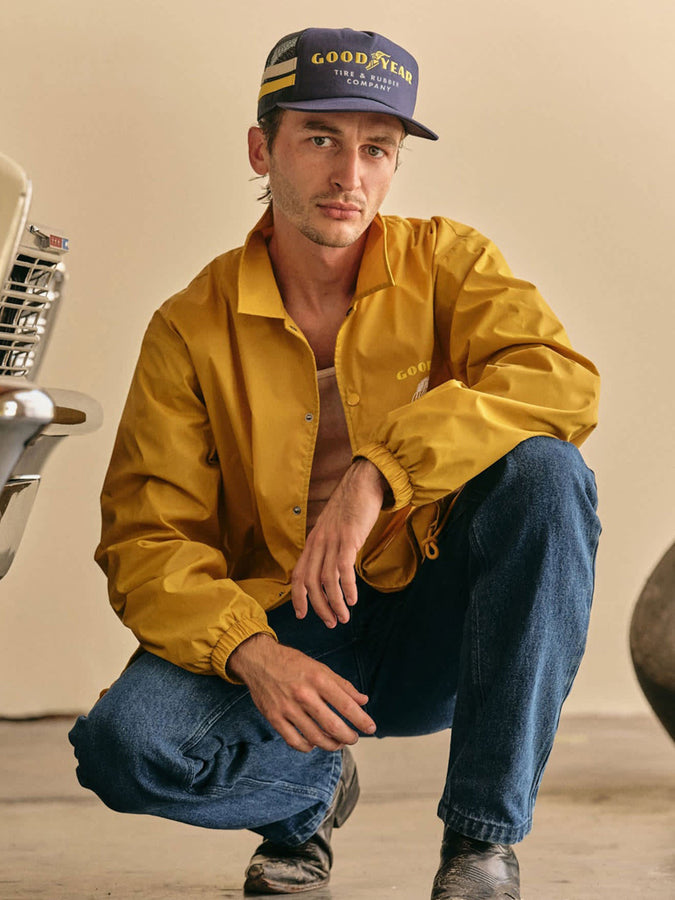 Brixton x Goodyear Service Trucker Hat Spring 2026 | NAVY
