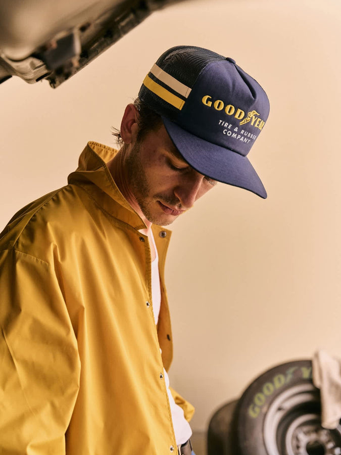 Brixton x Goodyear Service Trucker Hat Spring 2026 | NAVY