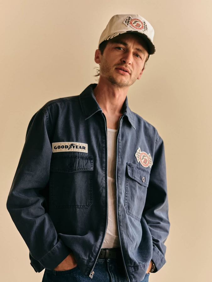 Brixton x Goodyear Speedway Snapback Hat Spring 2026 | OFF WHITE
