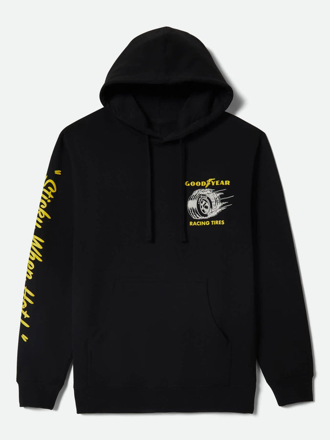 Brixton x Goodyear Cheater Slick Hoodie Spring 2026 | BLACK