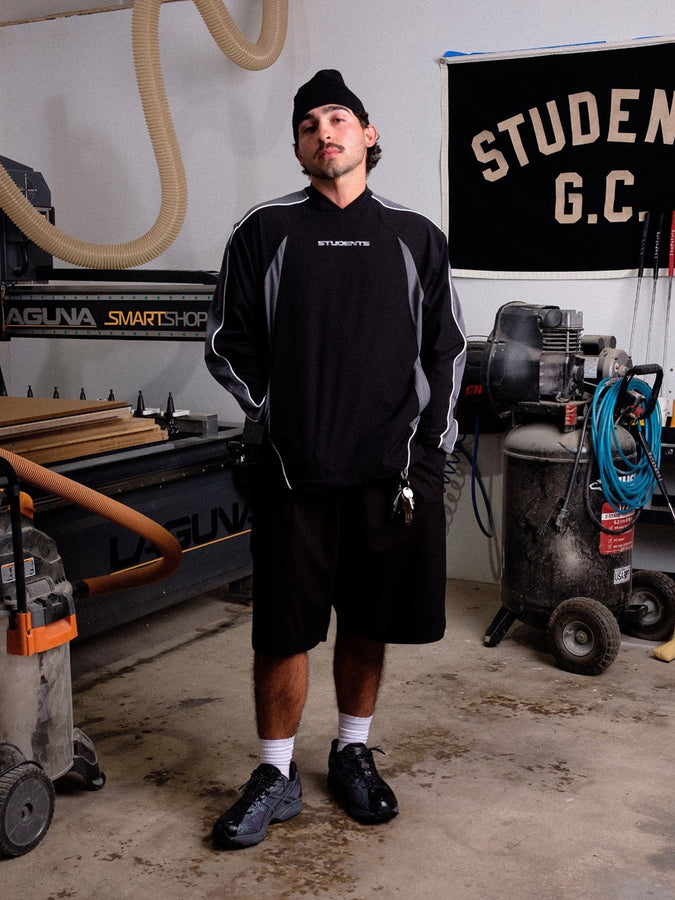 Students Denzel Track Crewneck Sweatshirt Spring 2026 | BLACK